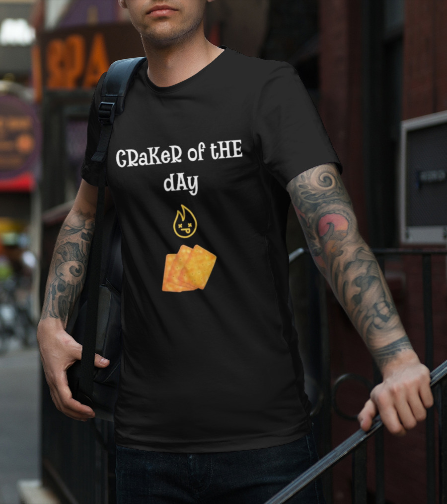 Cracker Of The Day Funny Fire Emoji Icon With Crackers T-Shirt