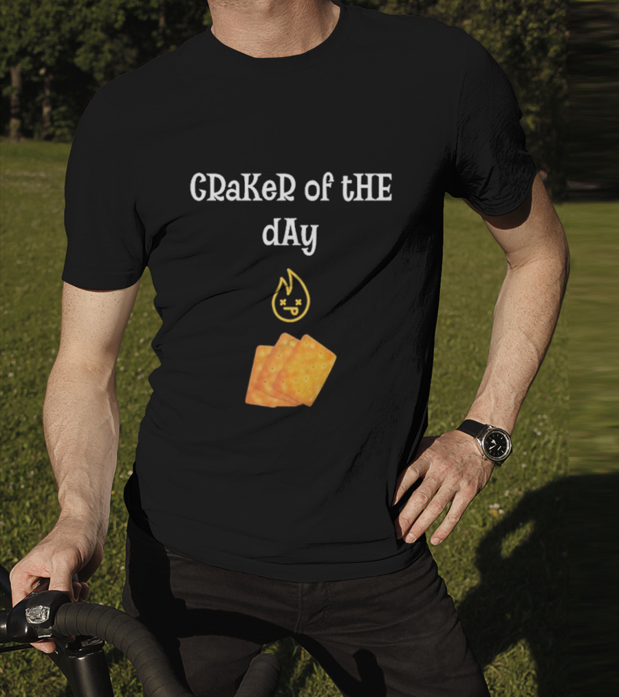 Cracker Of The Day Funny Fire Emoji Icon With Crackers T-Shirt