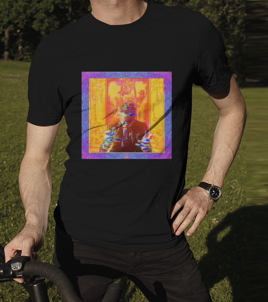 Dragons Ft Jordan Peterson Psychedelic Portrait With Ornate Border T-Shirt