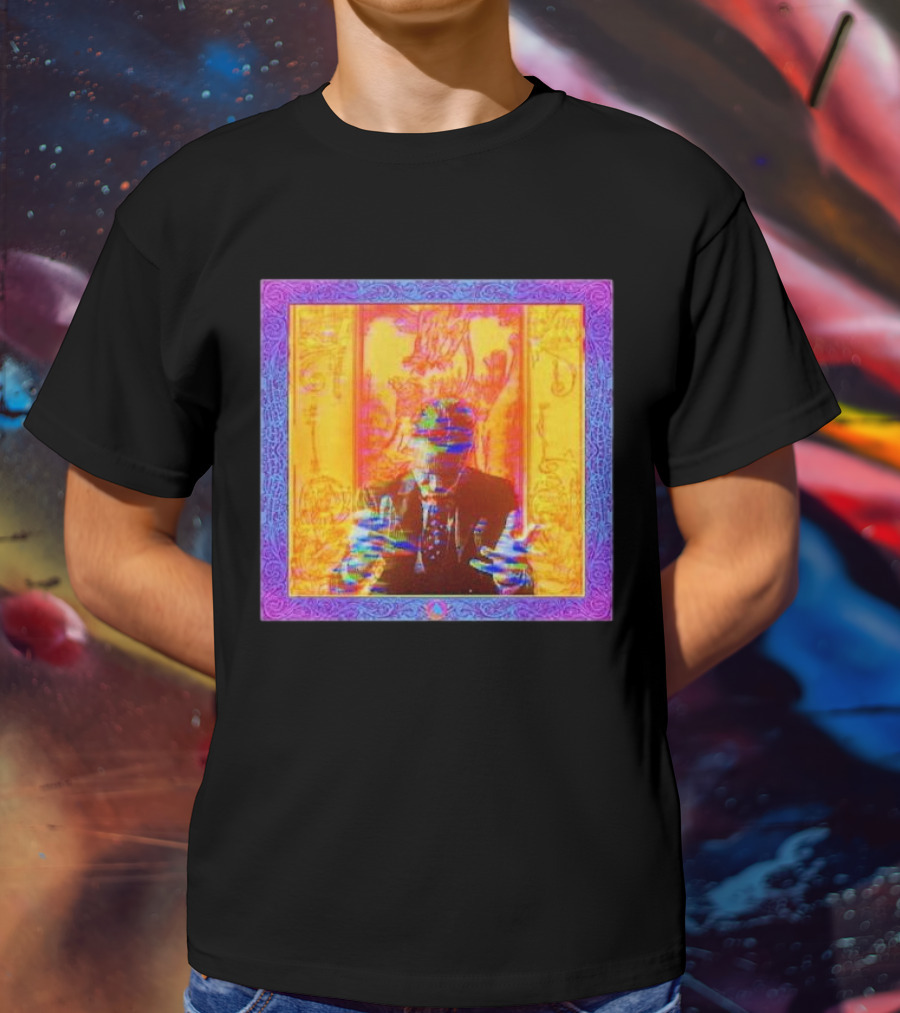 Dragons Ft Jordan Peterson Psychedelic Portrait With Ornate Border T-Shirt