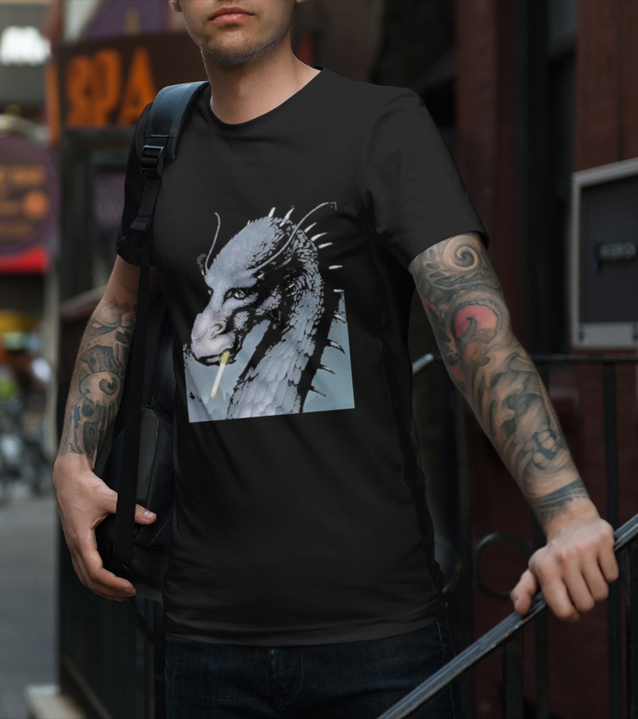 Eragon Dragon Smoking Cigarette Christopher Paolini T-Shirt