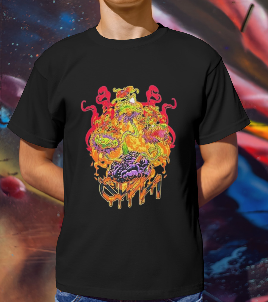 Ganja White Night Wobbleween 3 Psychedelic Monster Heads T-Shirt