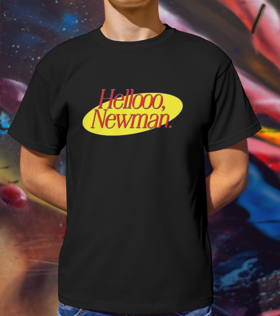 Hello Newman Seinfeld Catchphrase Yellow Oval T-Shirt