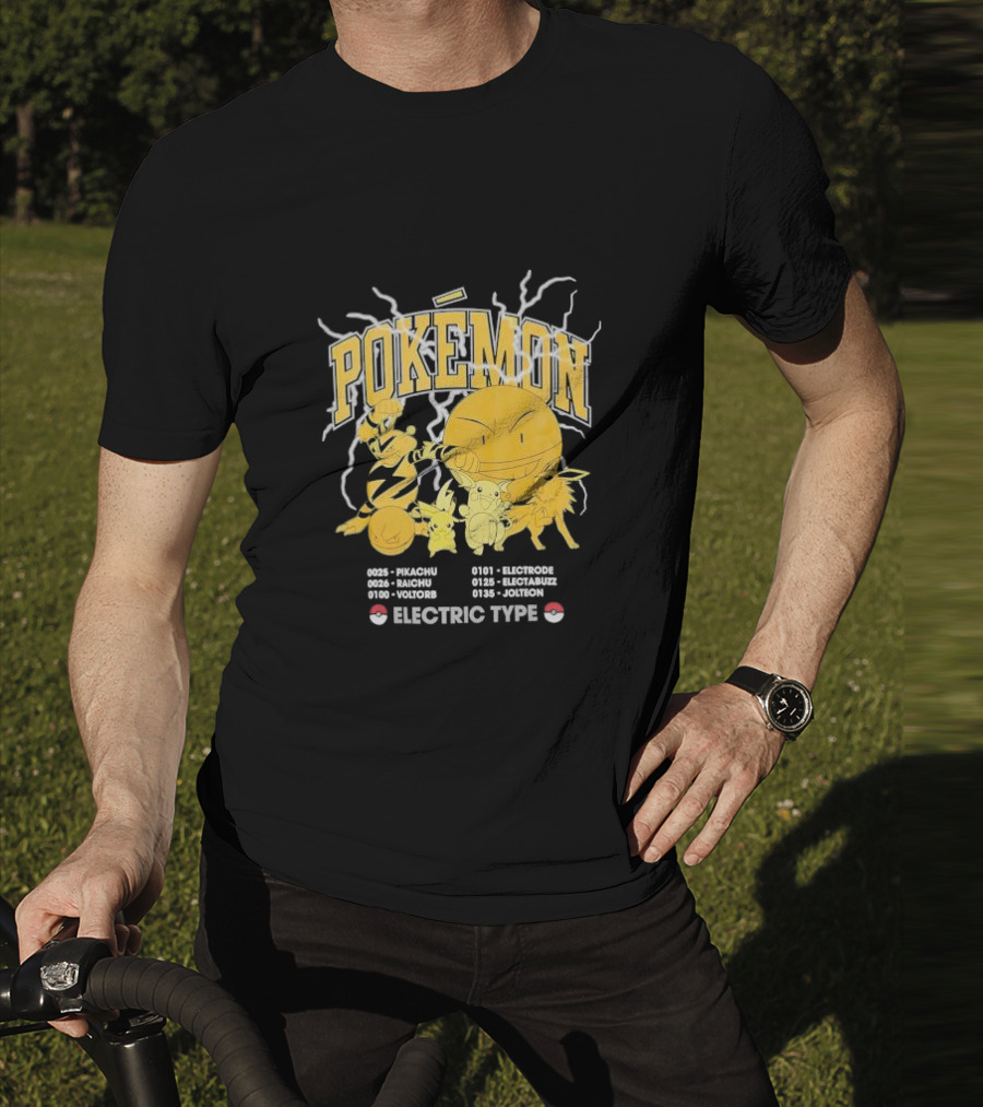 Pokémon Electric Type Pikachu Raichu Voltorb Electrode Electabuzz Jolteon T-Shirt