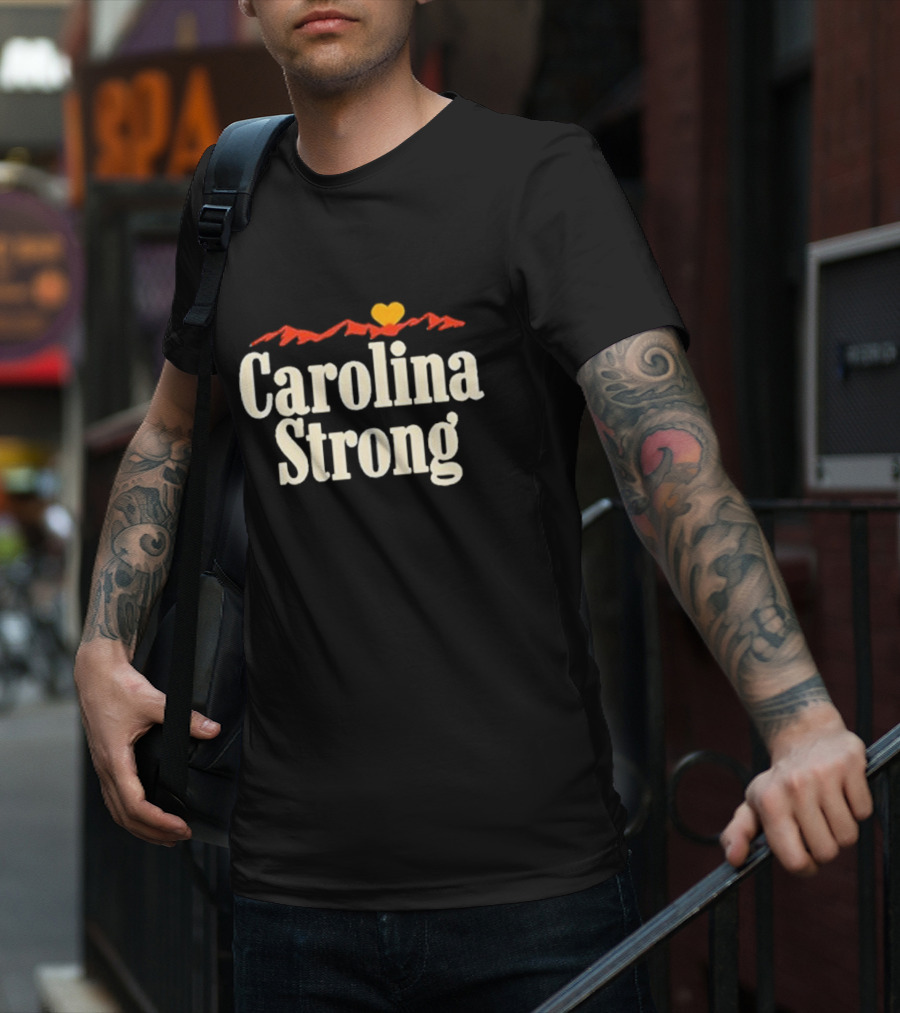 Carolina Strong Heart Mountains Hurricane Season North Carolina T-Shirt