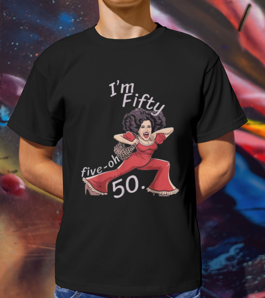 I’m Fifty Five-Oh 50 Leopard Bag Red Outfit Birthday O'Malley Lady T-Shirt