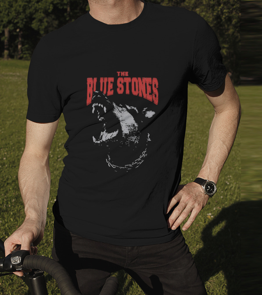 The Blue Stones Fierce Roaring Dog With Chain Collar T-Shirt