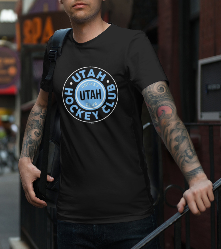 Utah Hockey Club Symbol Black Circular T-Shirt