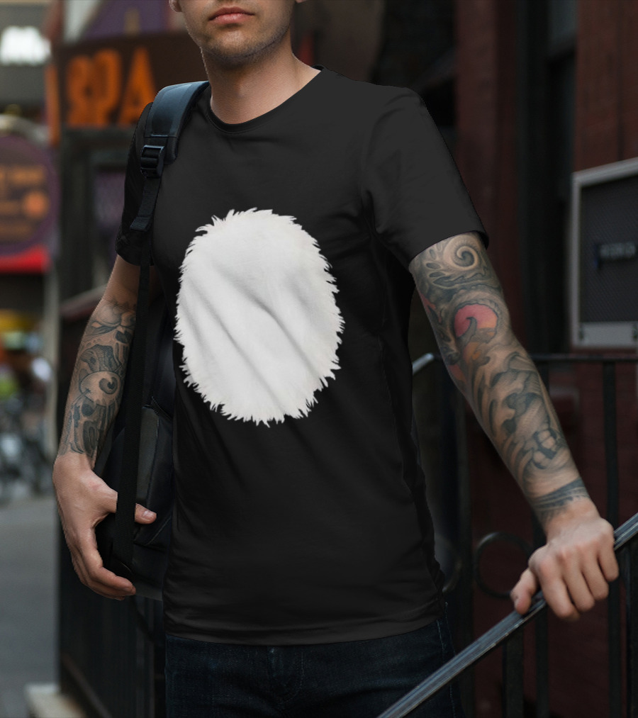 White Furry Belly DIY Costume Cosplay Animal Theme Panda Bear Cat Skunk Deer T-Shirt