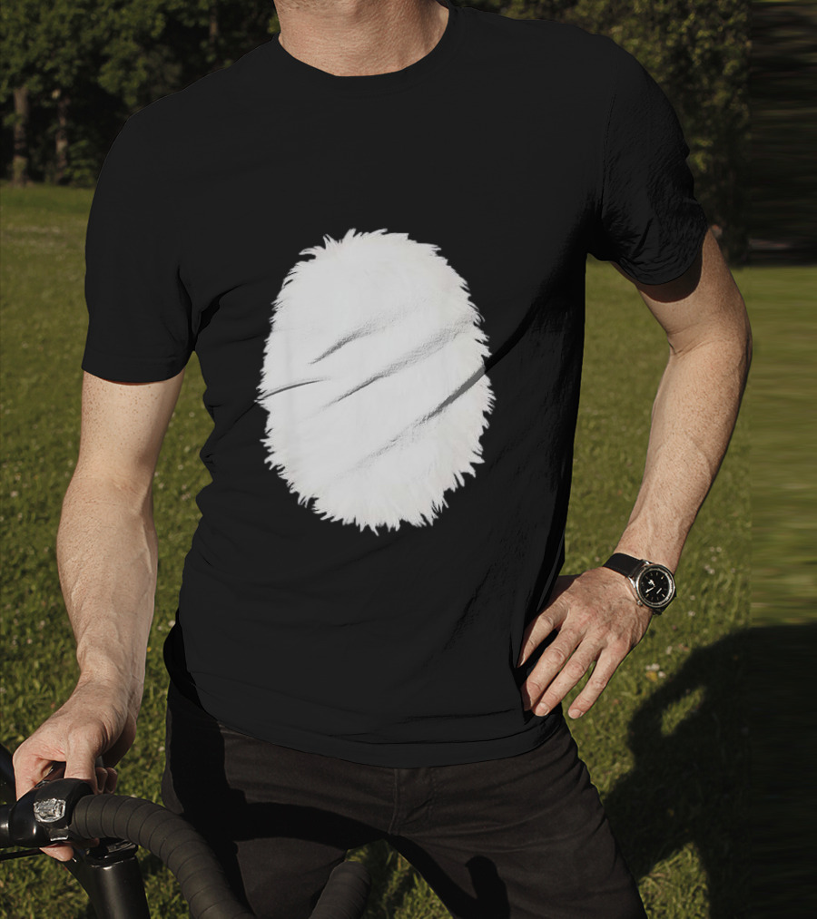 White Furry Belly DIY Costume Cosplay Animal Theme Panda Bear Cat Skunk Deer T-Shirt