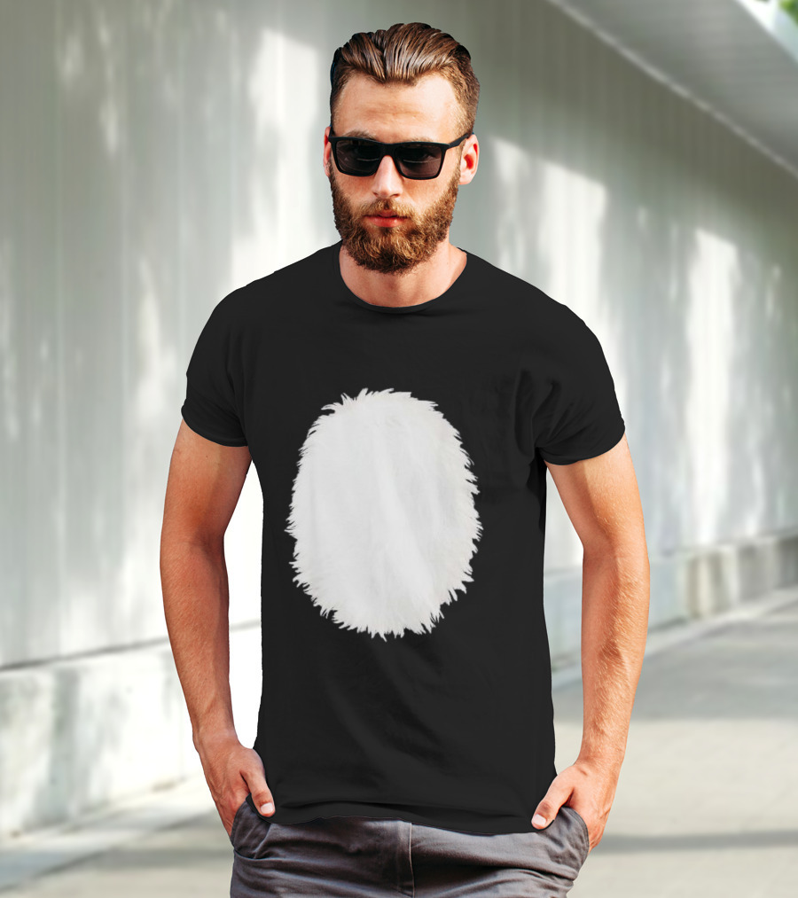 White Furry Belly DIY Costume Cosplay Animal Theme Panda Bear Cat Skunk Deer T-Shirt