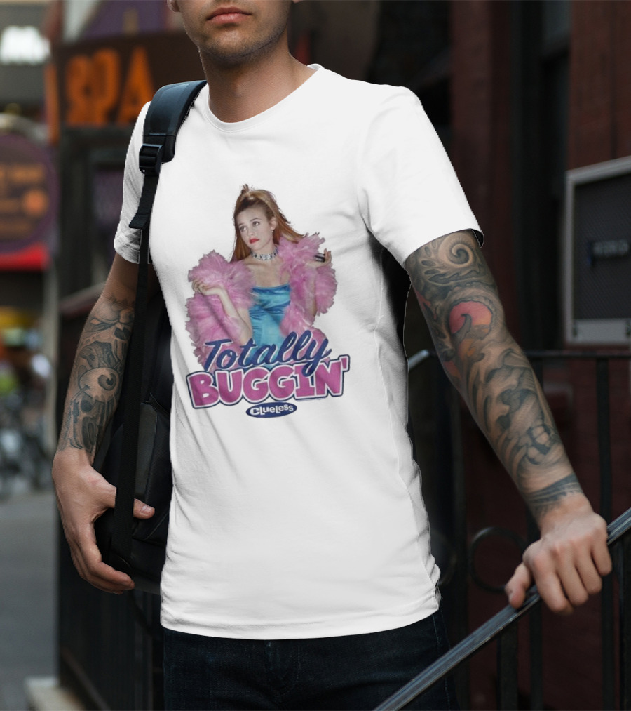 Clueless Totally Buggin' Pink Feather Boa Iconic Look T-Shirt