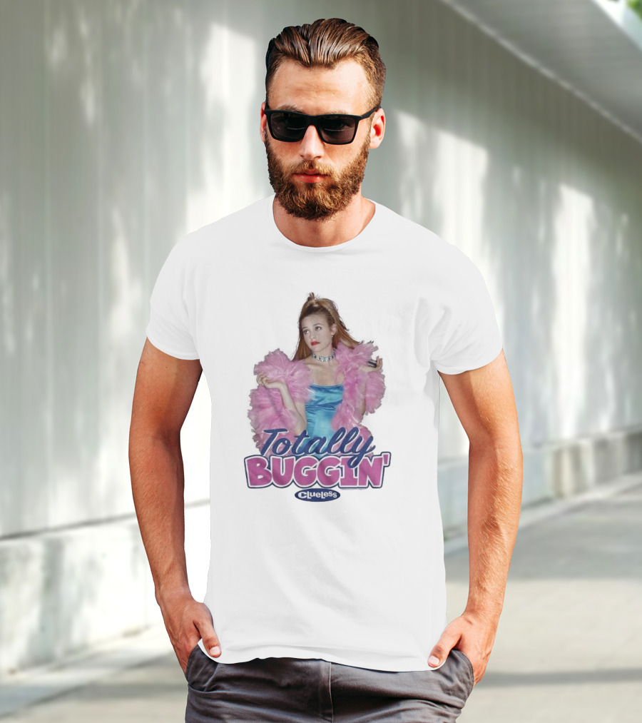 Clueless Totally Buggin' Pink Feather Boa Iconic Look T-Shirt