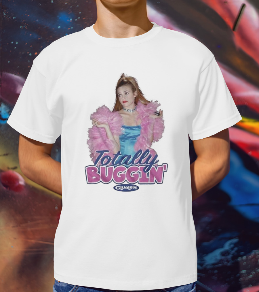 Clueless Totally Buggin' Pink Feather Boa Iconic Look T-Shirt