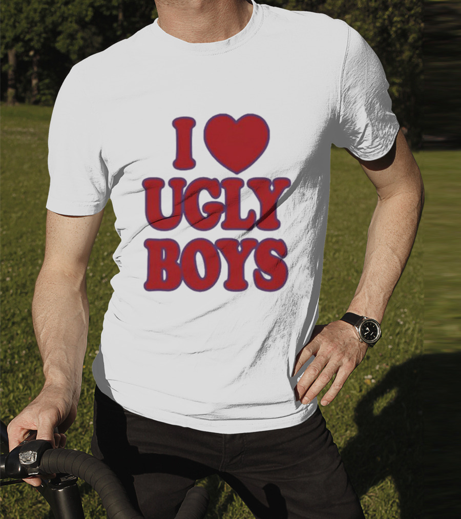 Omar Apollo I Love Ugly Boys Red Text Heart T-Shirt
