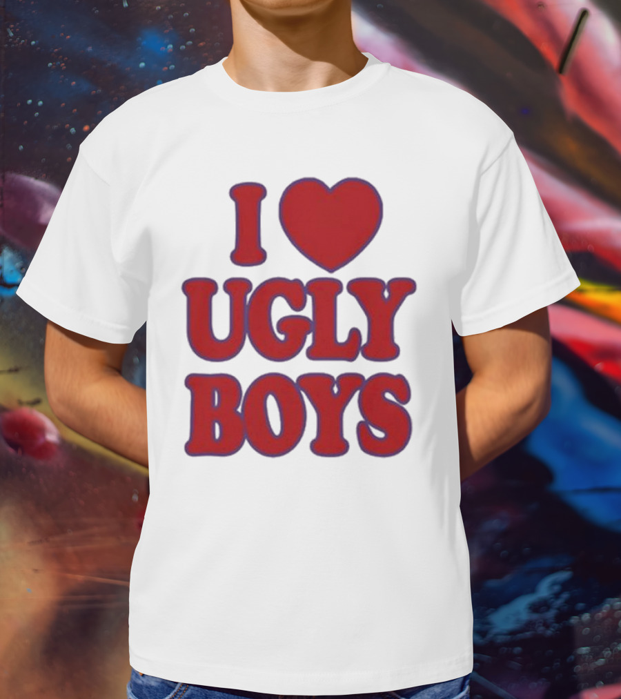 Omar Apollo I Love Ugly Boys Red Text Heart T-Shirt