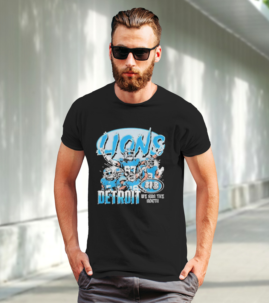 Detroit Lions 313 We Run The North T-Shirt