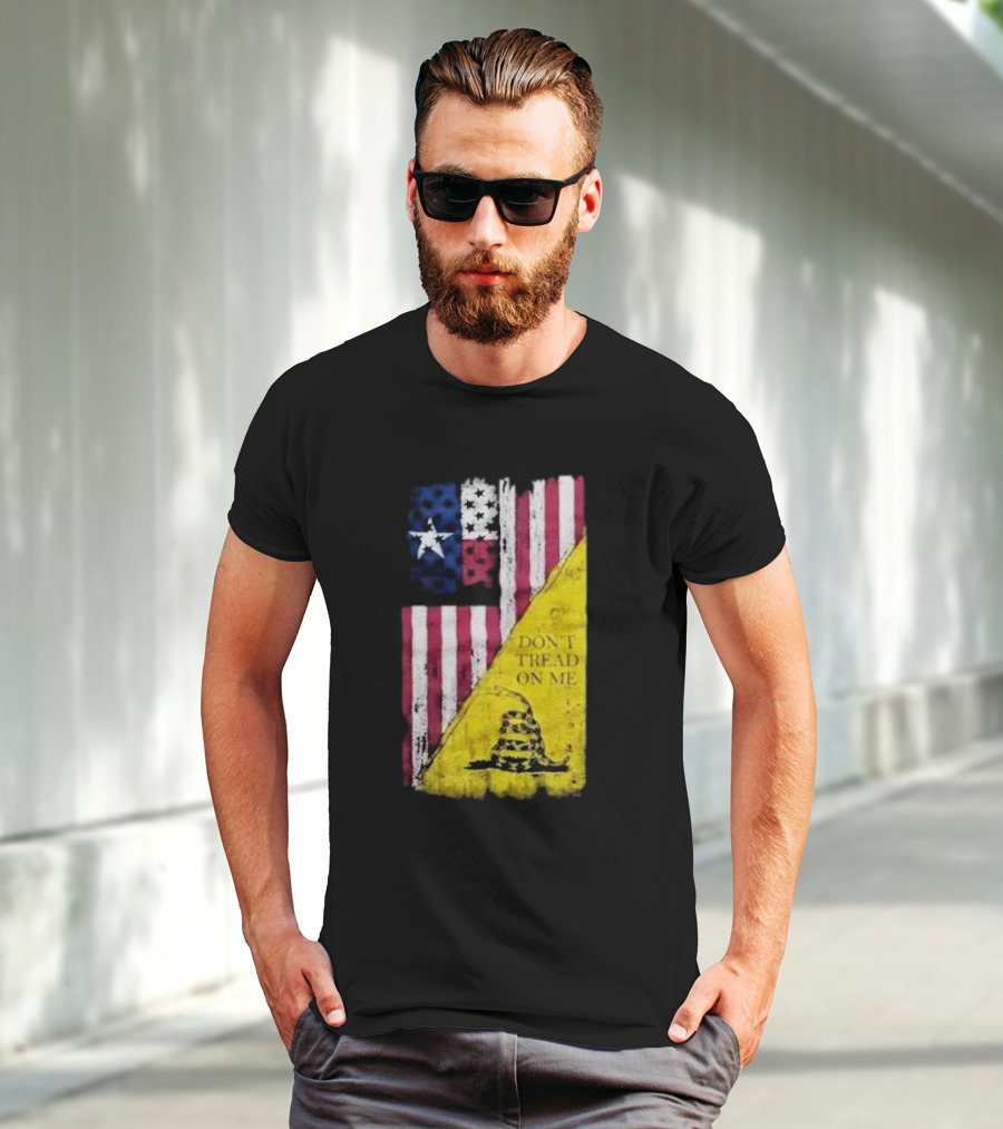 Don’t Tread On Me American Flag Gadsden Snake Vintage T-Shirt