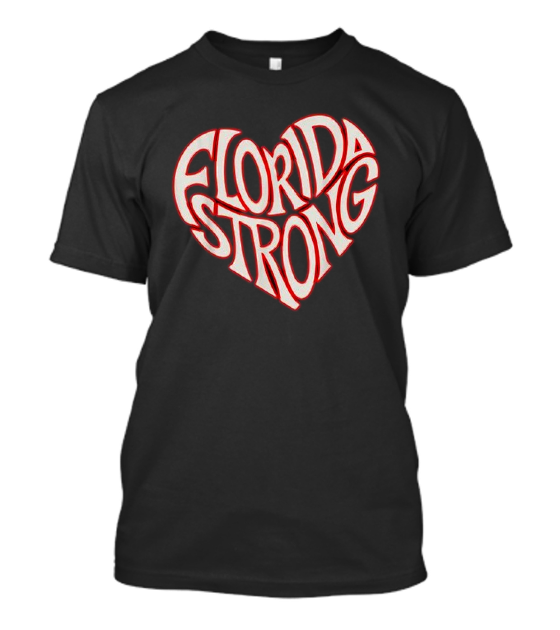 Florida Strong Heart Typography State Pride T-Shirt