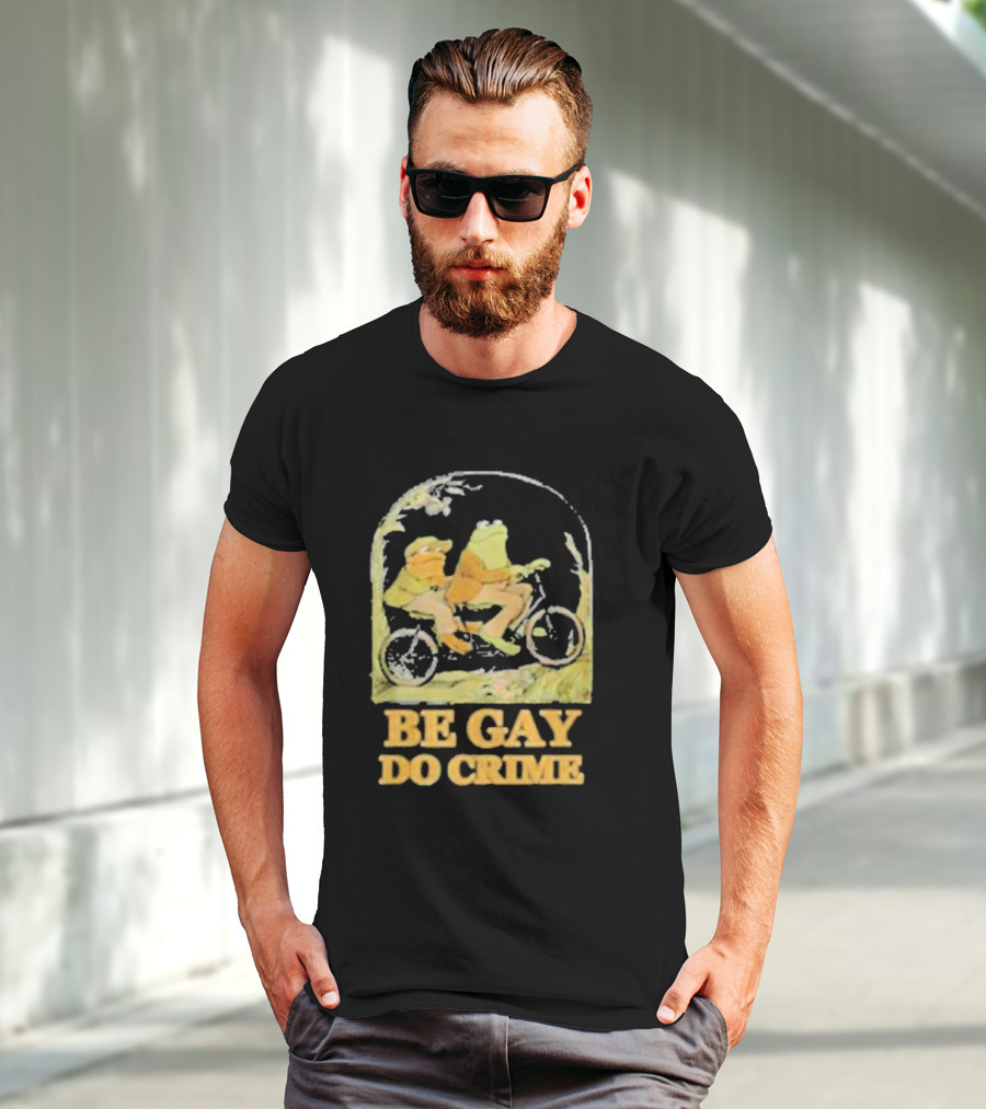 Frogs Be Gay Do Crime Bicycle Adventure T-Shirt