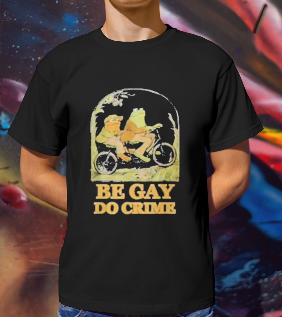 Frogs Be Gay Do Crime Bicycle Adventure T-Shirt