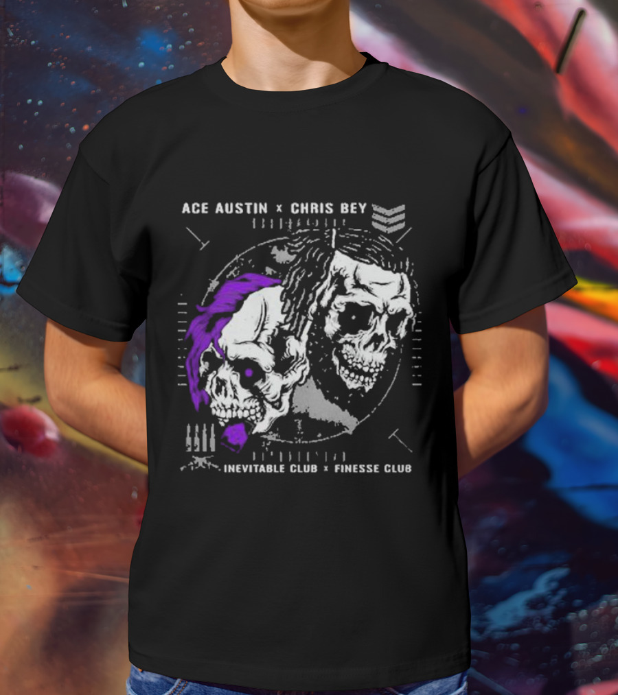 Ace Austin Chris Bey Inevitable Club Finesse Club Skulls T-Shirt