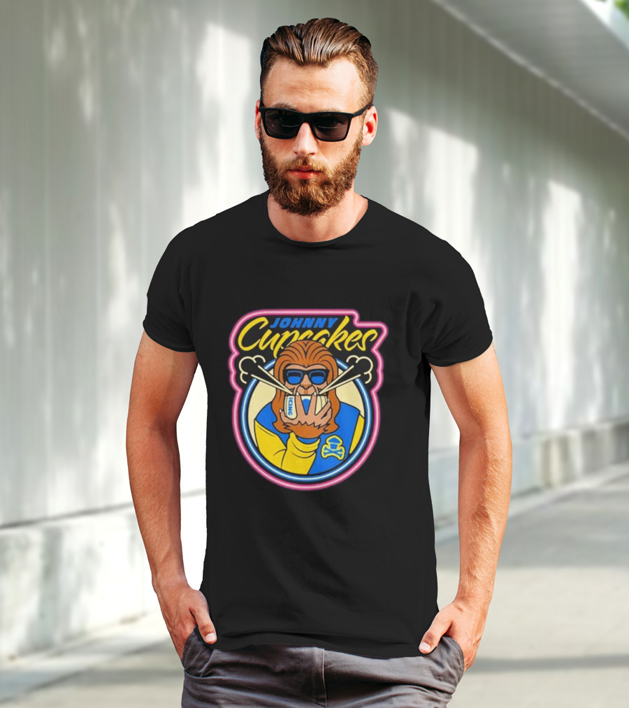 Johnny Cupcakes Wolfie Iconic Logo Sunglasses Chopsticks T-Shirt