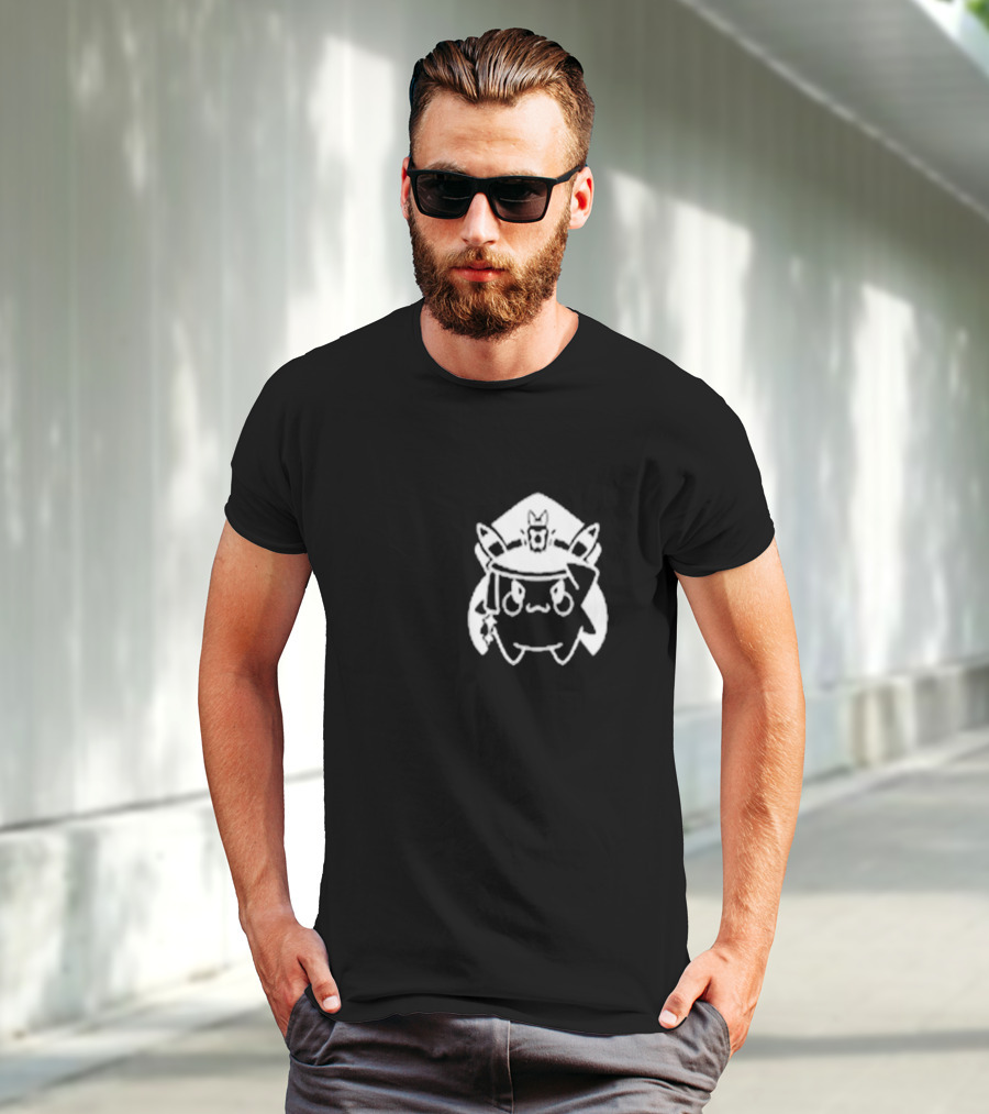 Matara Kan Store Cadet Momo Pikachu Hat Cat Ears Patch T-Shirt