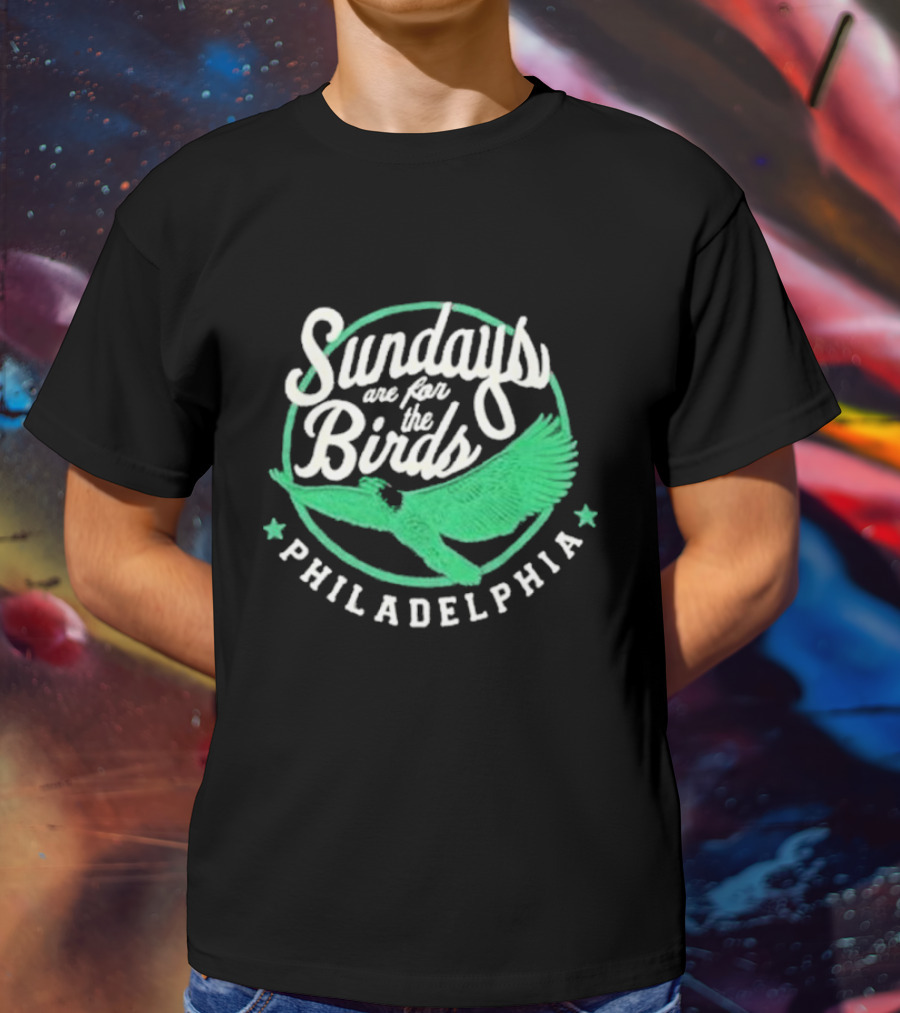 Philadelphia Sundays Are For The Birds Green Winged T-Shirt