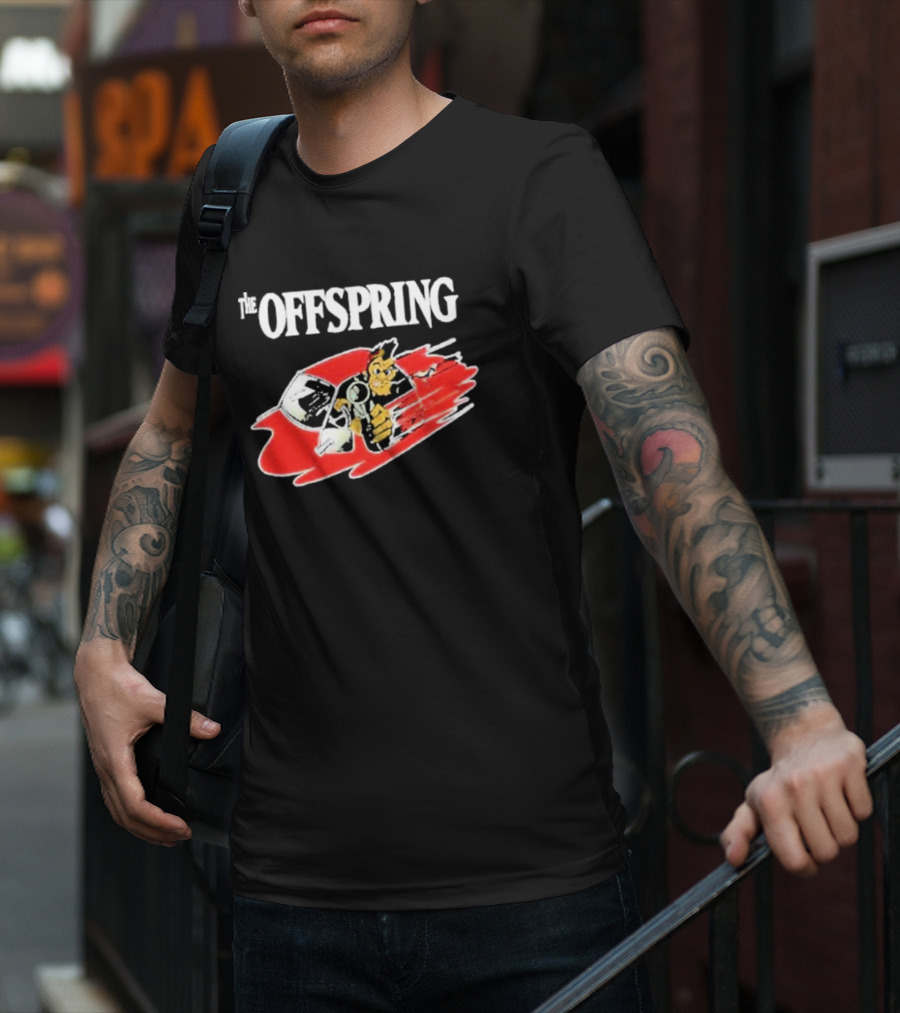 The Offspring Bad Habit Cartoon Skull And Monkey With Racing Helmet T-Shirt