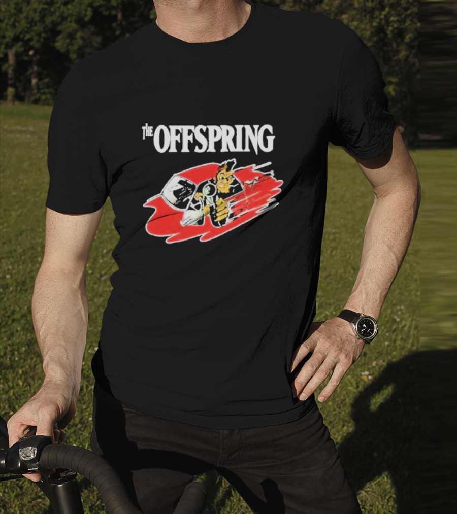 The Offspring Bad Habit Cartoon Skull And Monkey With Racing Helmet T-Shirt