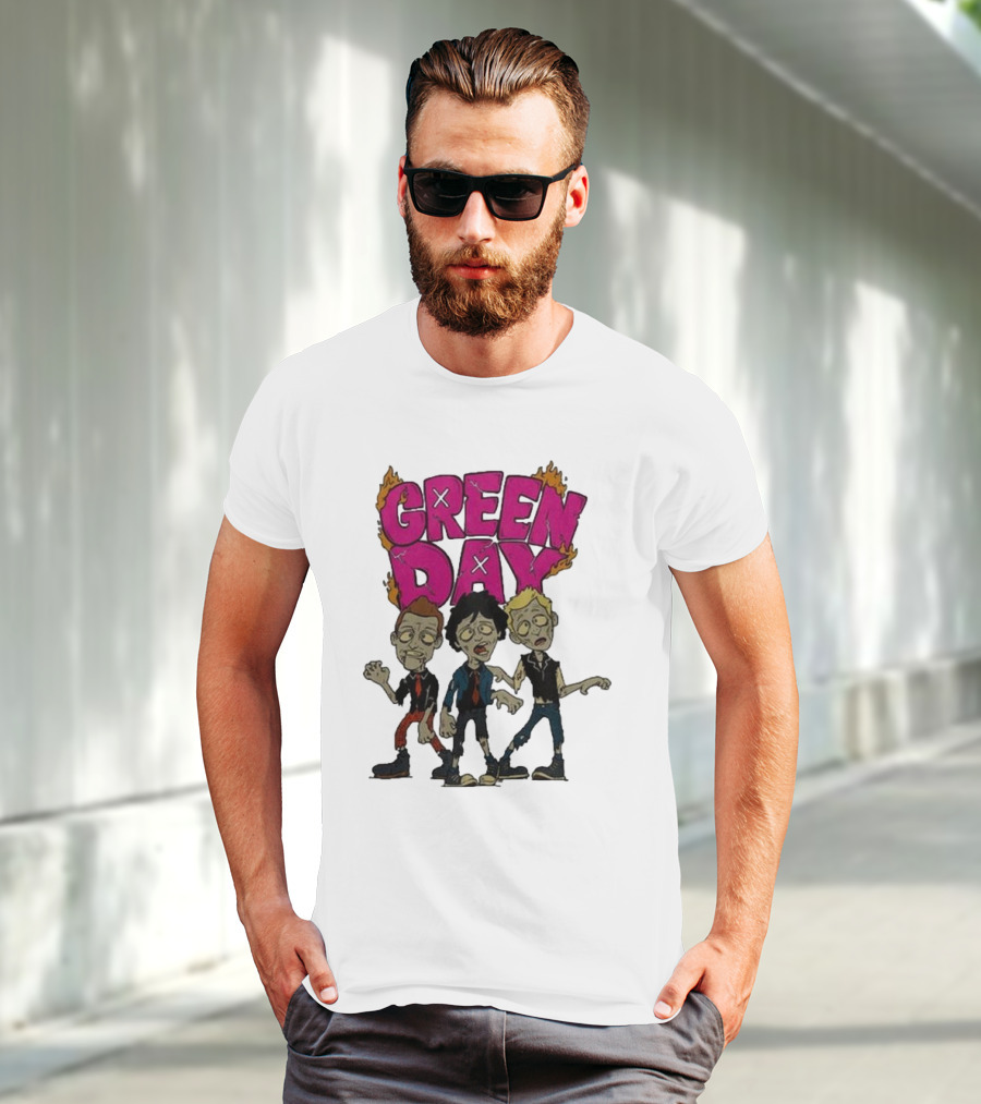 Green Day Walking Zombie Band Members T-Shirt