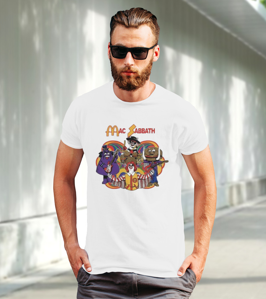 Mac Sabbath Cartoon Band Characters Playing Instruments T-Shirt