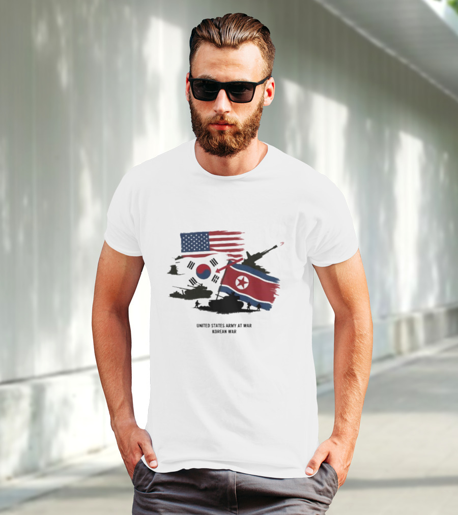 United States Army At War Korean War North Vs. South Korea T-Shirt