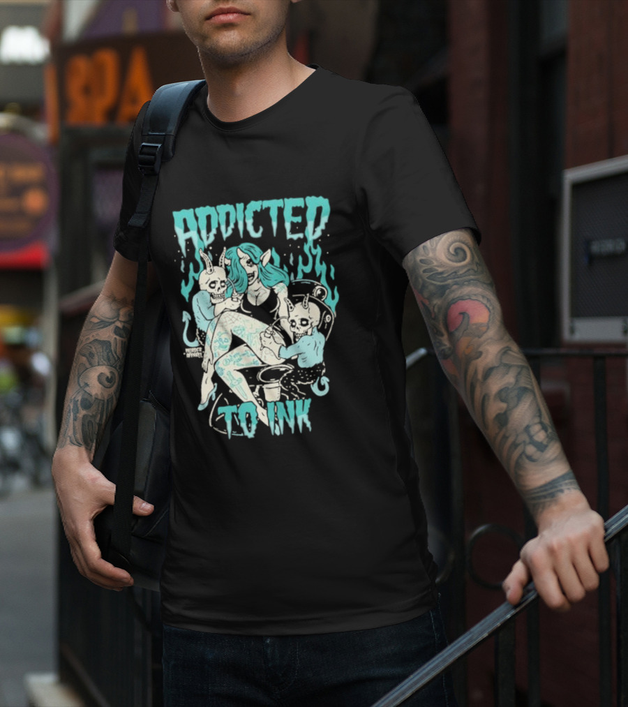 Addicted To Ink Murder Apparel Demon Tattoo Fantasy T-Shirt