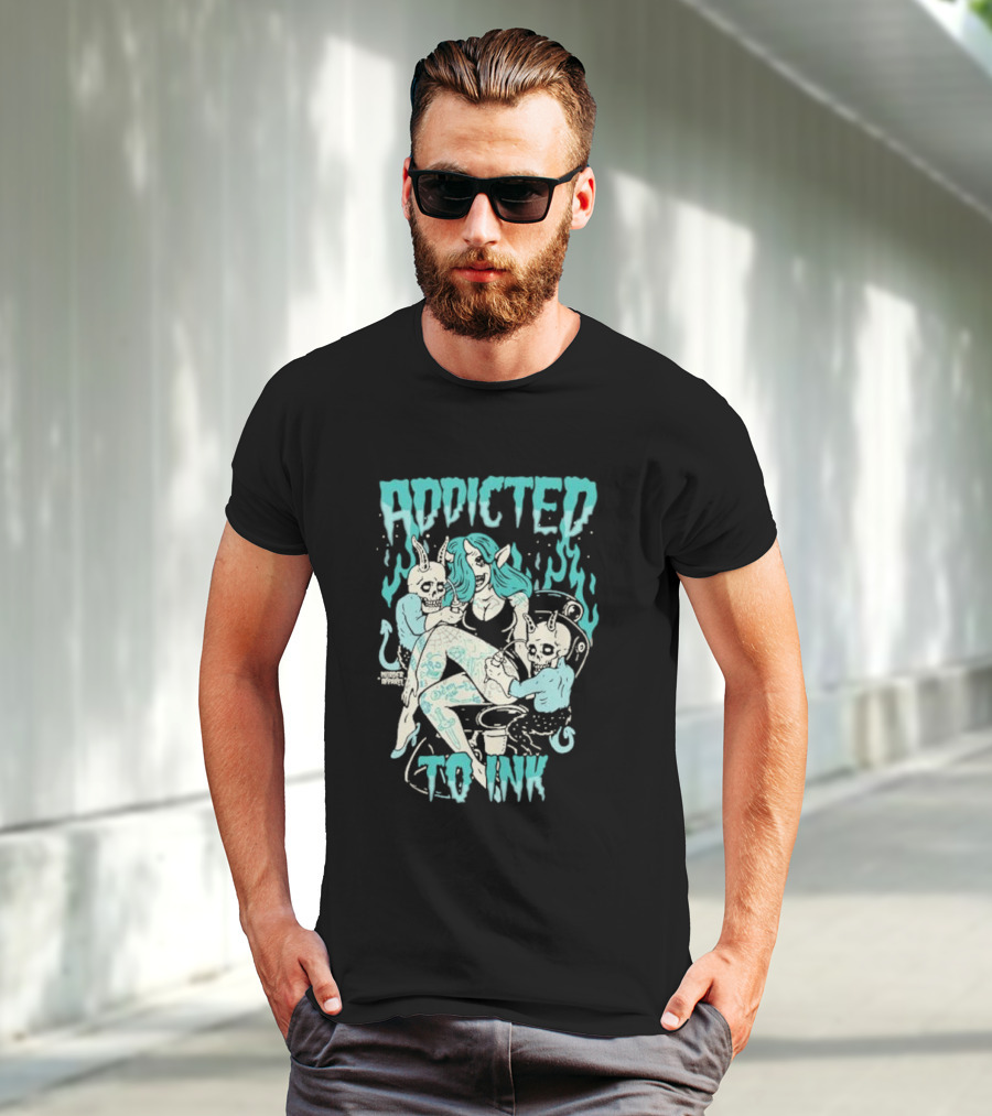 Addicted To Ink Murder Apparel Demon Tattoo Fantasy T-Shirt