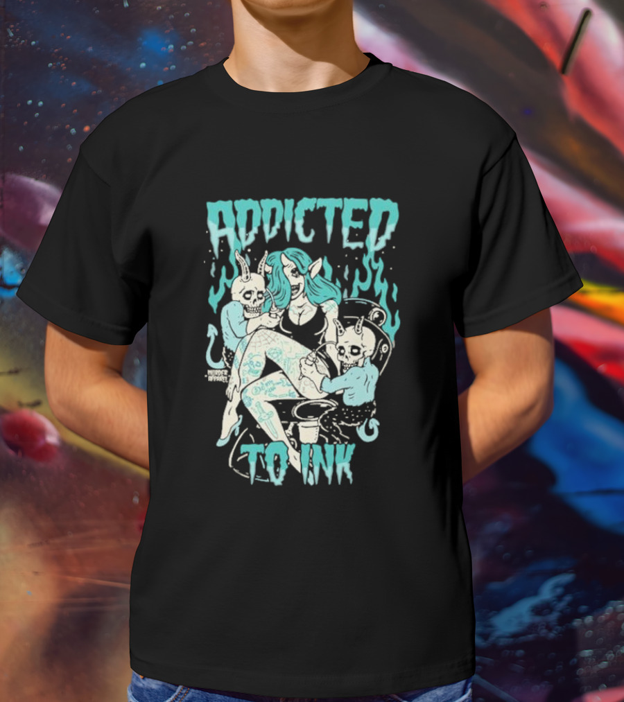 Addicted To Ink Murder Apparel Demon Tattoo Fantasy T-Shirt