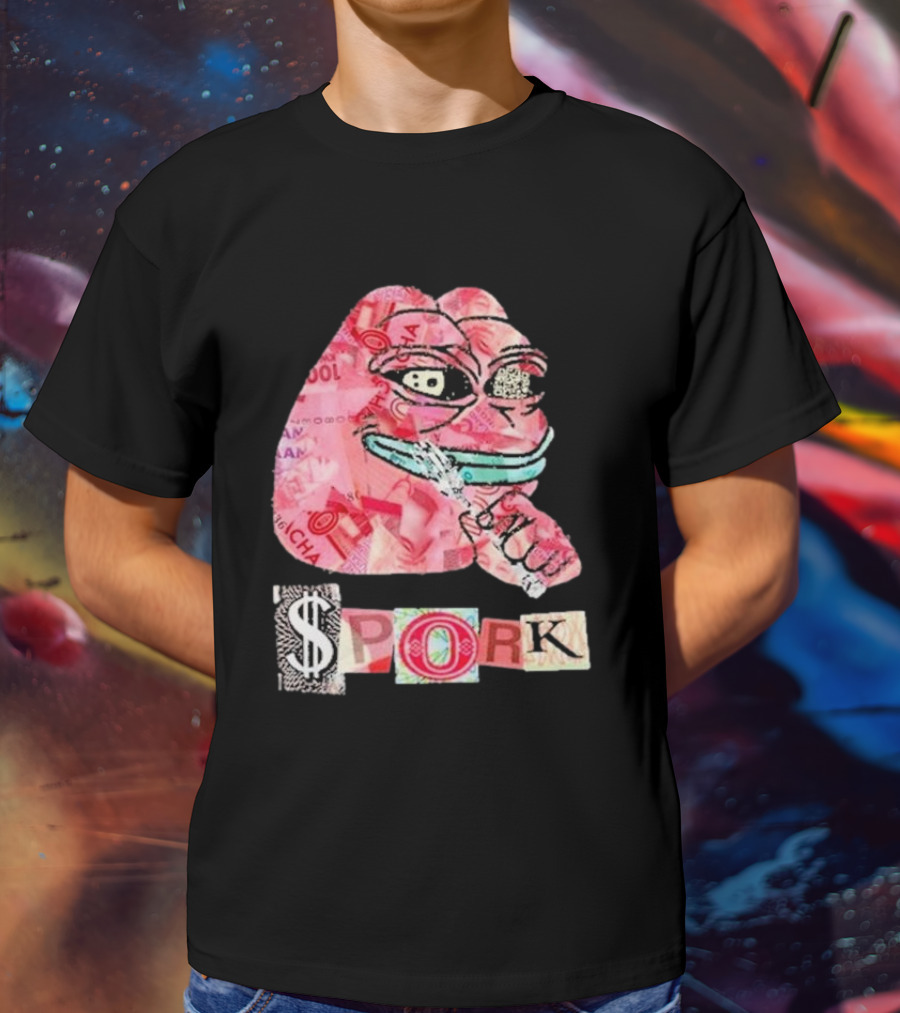 Frog Joseph David Colombo $pork Money Collage T-Shirt