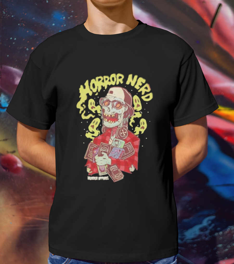 Horror Nerd Zombie Holding Comics Murder T-Shirt