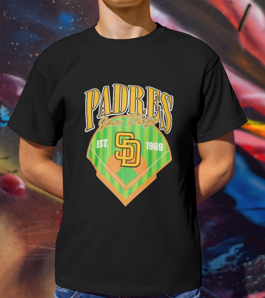 Padres San Diego Est 1969 Home Plate SD T-Shirt