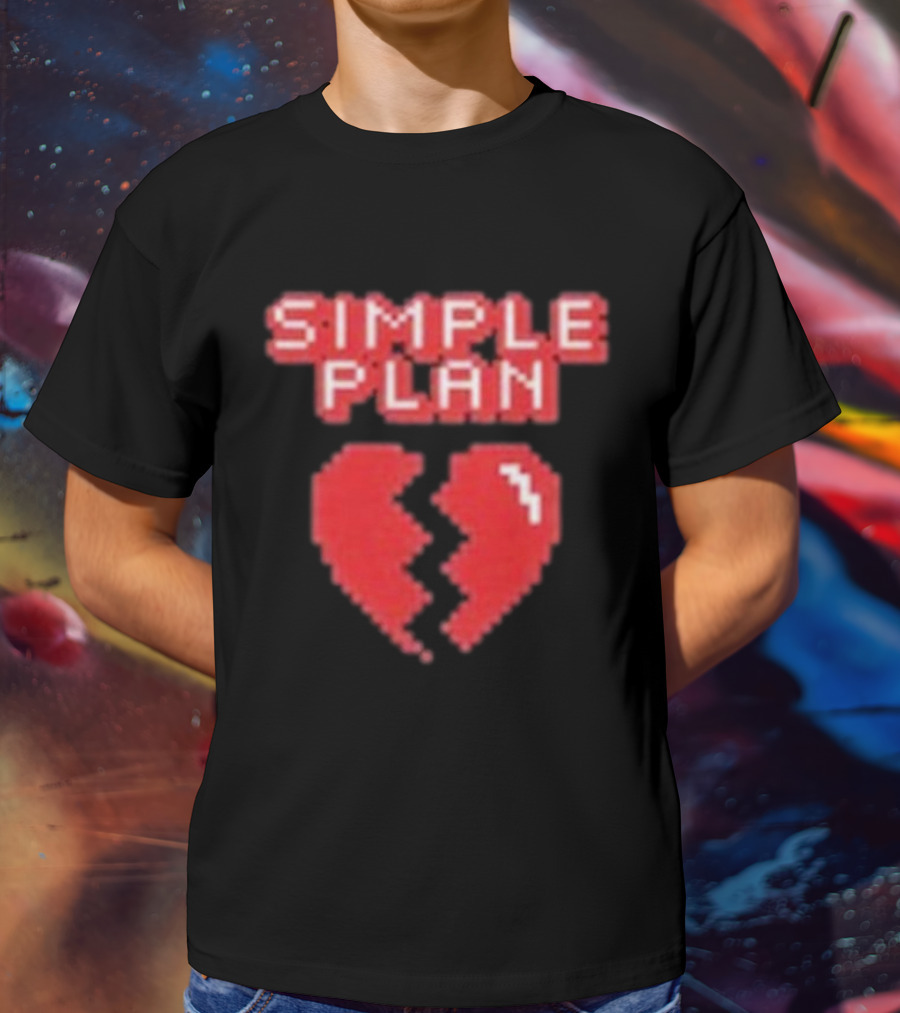 Simple Plan Heart Divided In Two T-Shirt