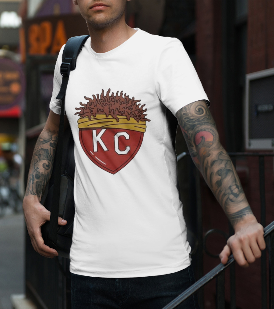 Charlie Hustle KC Heart Logo With Afro Hairband T-Shirt