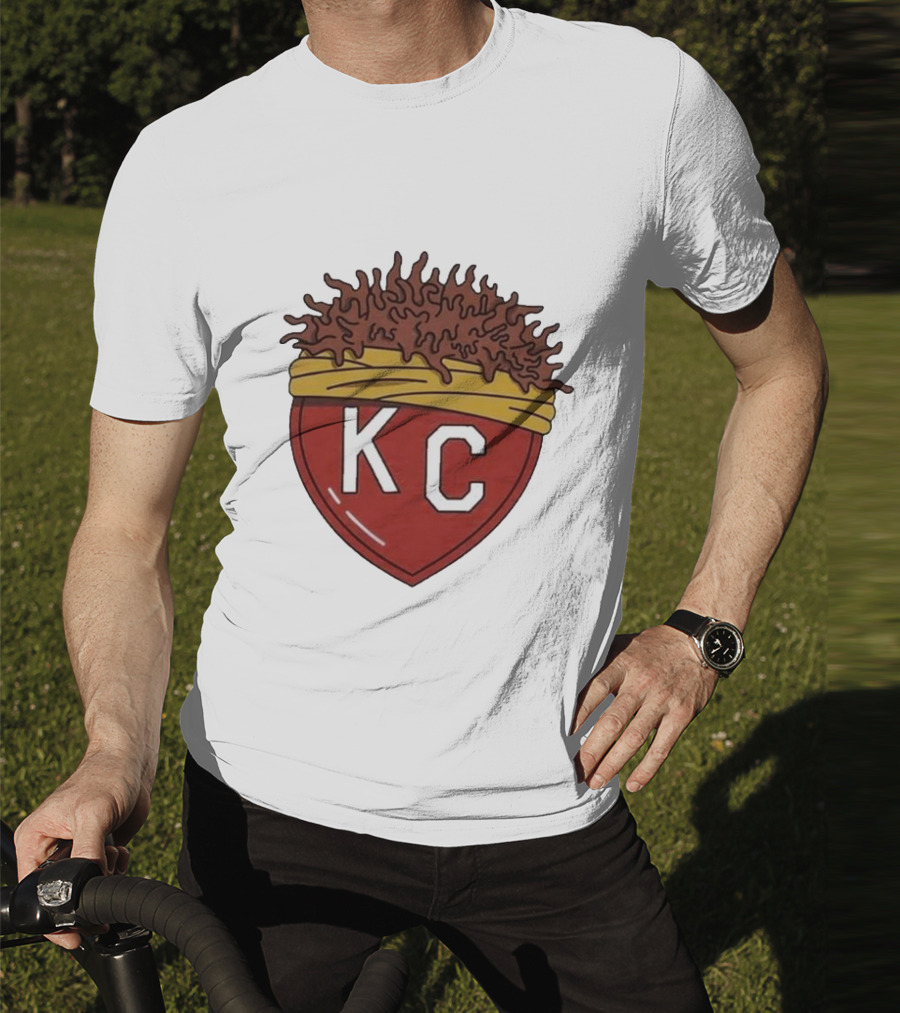 Charlie Hustle KC Heart Logo With Afro Hairband T-Shirt