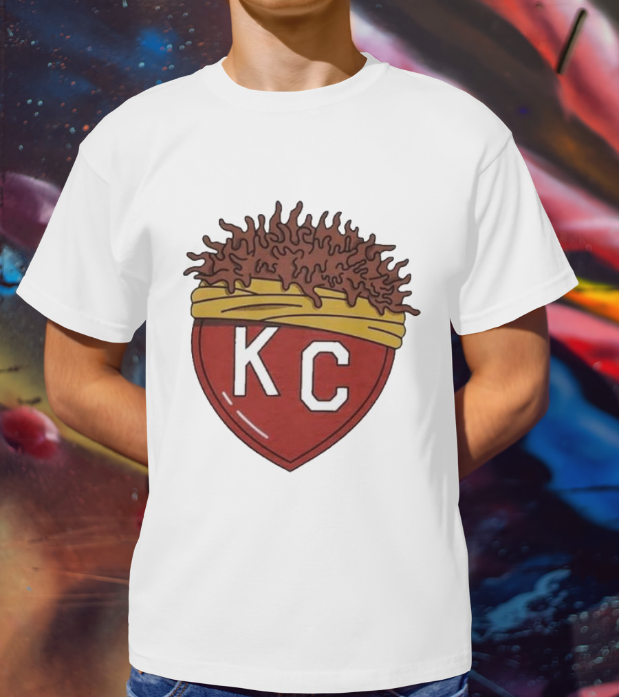 Charlie Hustle KC Heart Logo With Afro Hairband T-Shirt