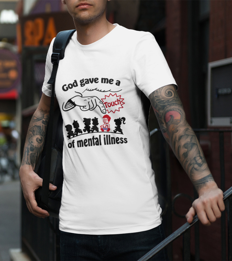 God Gave Me A Touch Of Mental Illness Retro Cartoon Icons T-Shirt