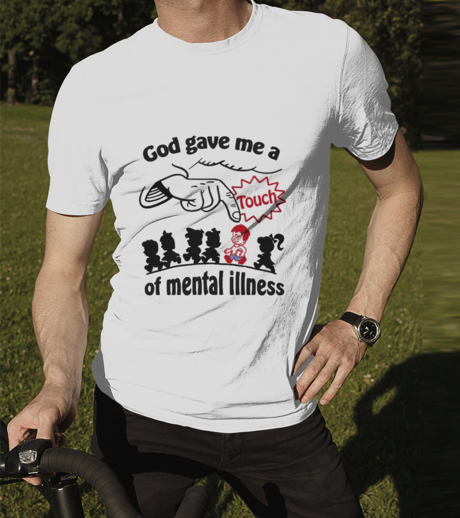 God Gave Me A Touch Of Mental Illness Retro Cartoon Icons T-Shirt