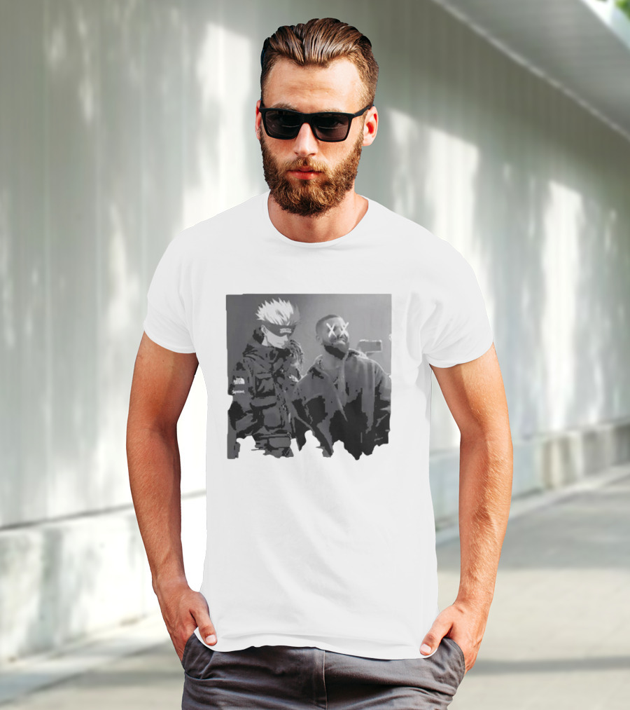 Drake X Gojo Satoru Crossover Black And White Manga Aesthetic T-Shirt