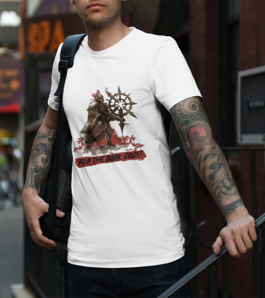 For The Dark Gods Chaos Cultist Symbol Warhammer 40K Fan T-Shirt