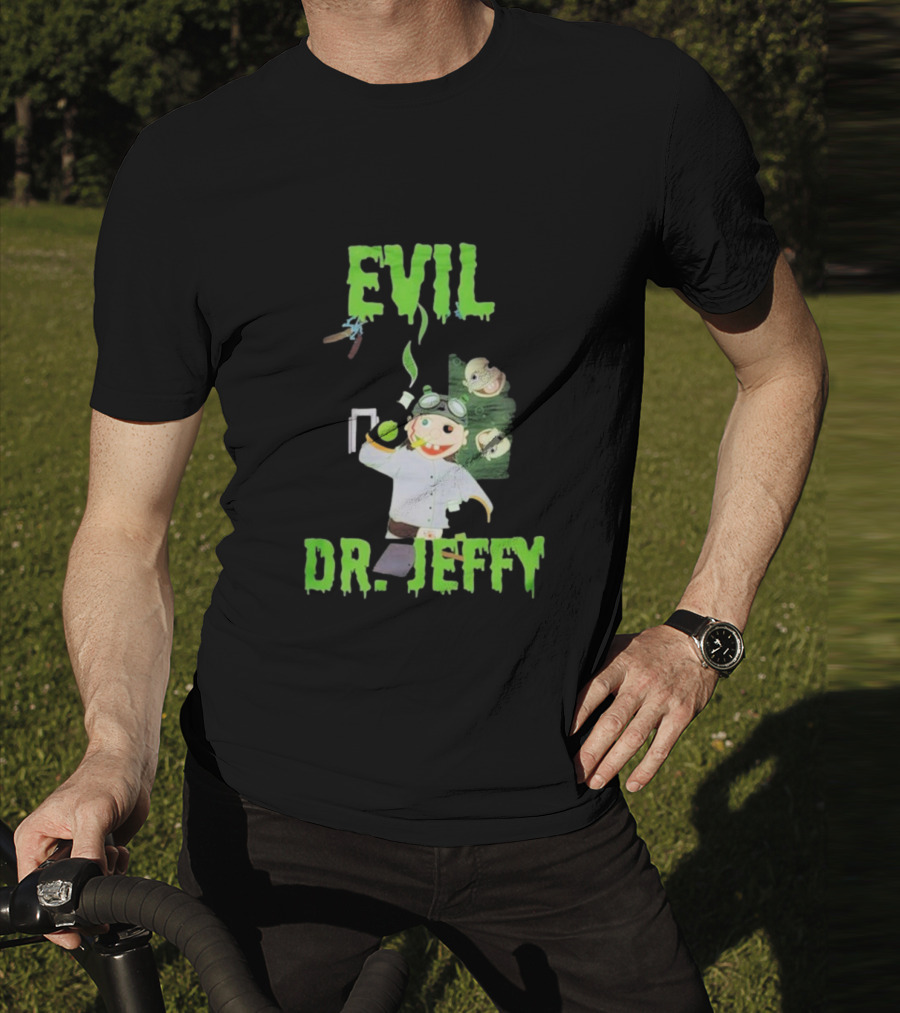 Evil Dr. Jeffy SML Mad Scientist Character With Green Smoke And Zombie Heads T-Shirt