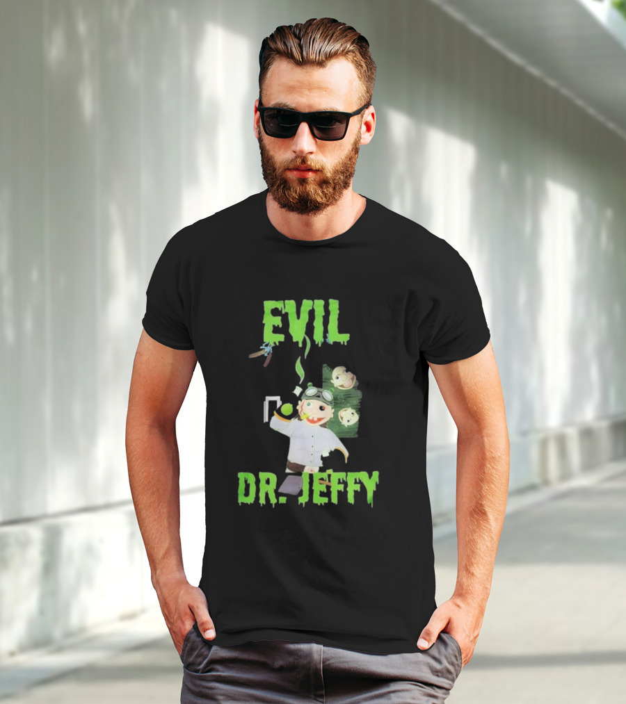 Evil Dr. Jeffy SML Mad Scientist Character With Green Smoke And Zombie Heads T-Shirt
